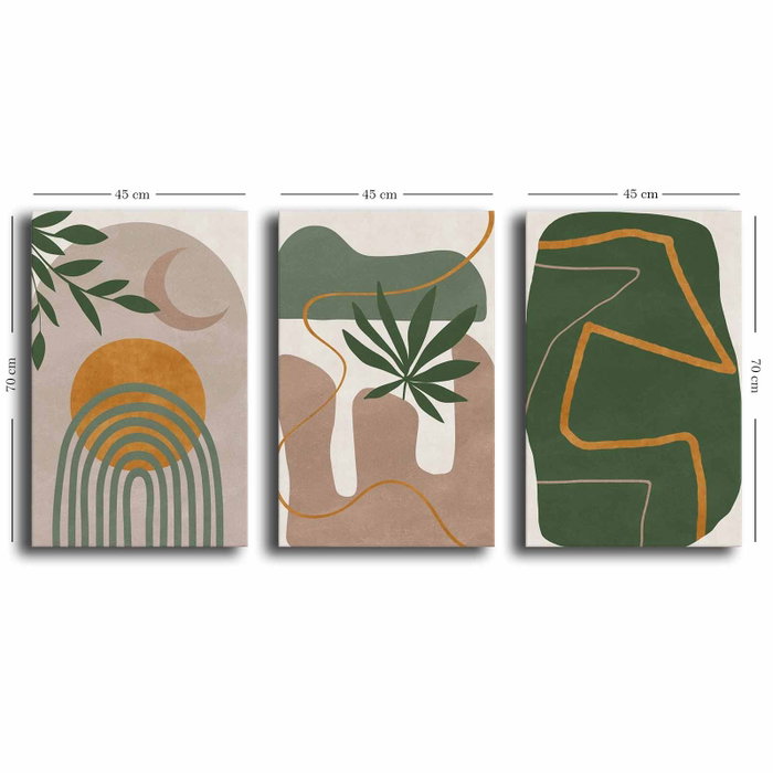 Wallity Conjunto de 3 Lienzos Decorativos Multicolor 45x70 cm Wallity Conjunto de 3 Lienzos Decorativos Multicolor 45x70 cm